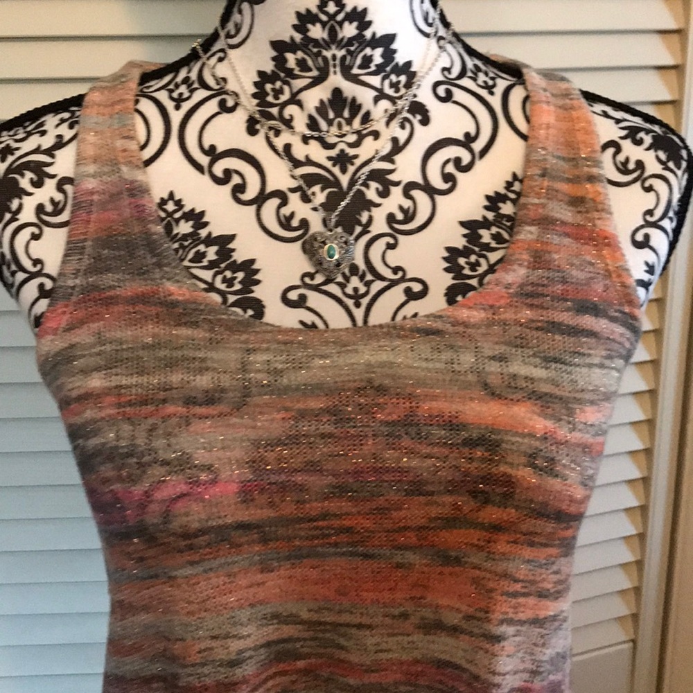 Summer Sequence Tank /  Colors-pink/grey/white